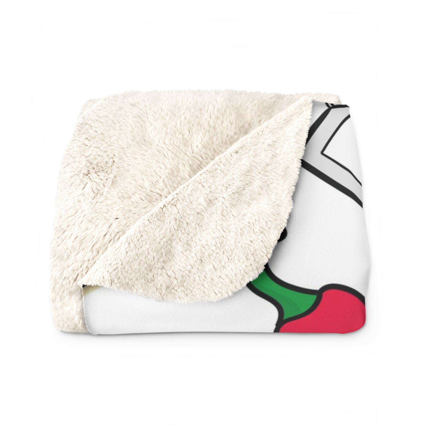 Warning When Wet Pattern Sherpa Blanket